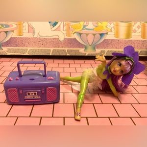 Vintage Barbie purple Fairytopia doll & matching boom box radio